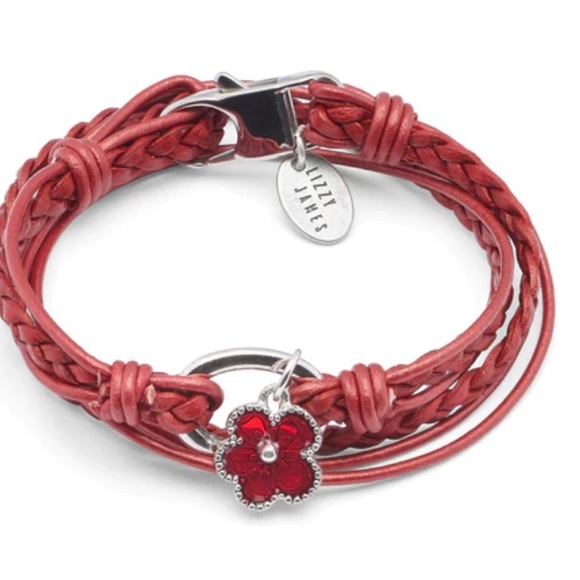 Lizzy James Red Leather Wrap Bracelet - Picture 2 of 6